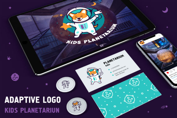 Adaptive Logo in Space Style: A Versatile Branding Solution for Every Size and Purpose