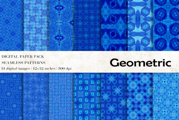 Blue Geometric Digital Papers
