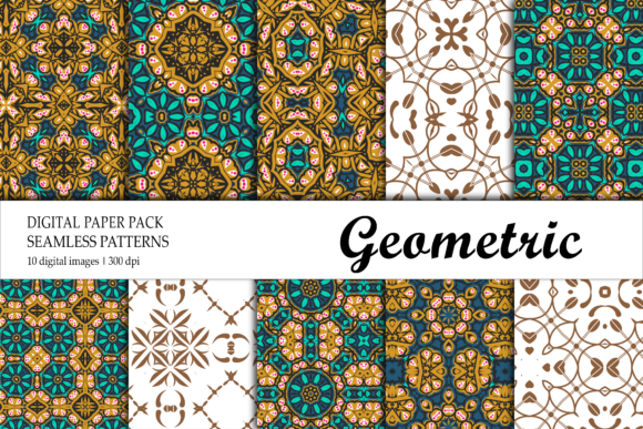 Digital Paper Geometric Gold Black Navy: A Versatile Design Resource for Modern Creatives