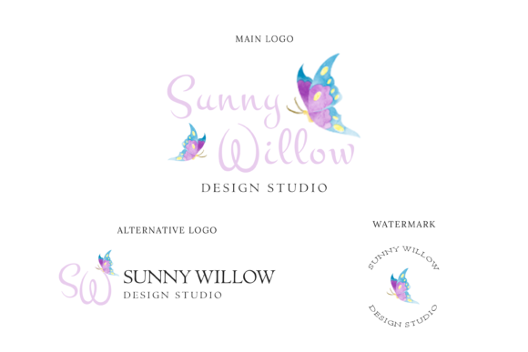 Flower Shop Butterfly Logo Design