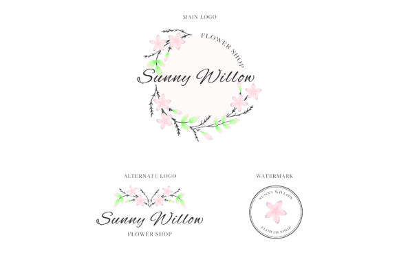 Flower Shop Wreath Logo Design