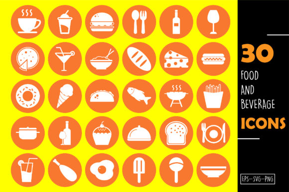 Food and Beverage Icon Set: A Versatile Tool for Creative Projects