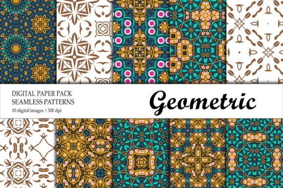 Geometric Navy Brown Purple Digital Paper: A Versatile Design Resource for Creative Projects