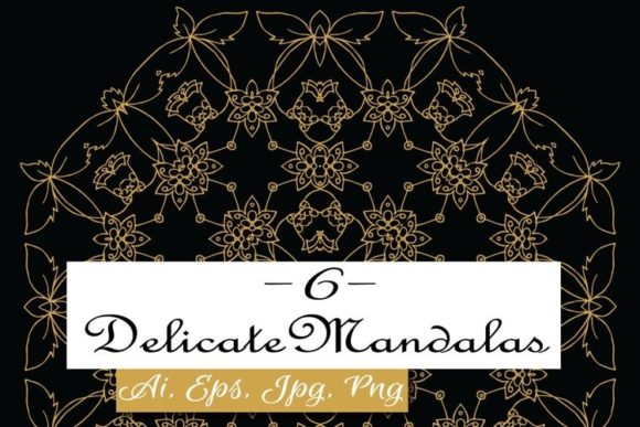 Gold Delicate Vector Mandalas