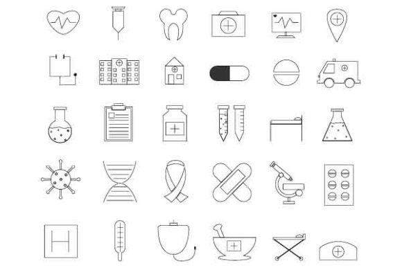 Health and Medical Icon Set Outline: A Versatile Tool for Digital and Print Projects