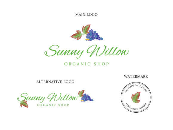 Organic Shop Food Logo Design: A Watercolor Masterpiece for Travelers and Creatives