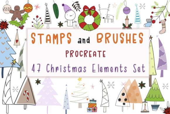 Procreate 47 Christmas Elements Set Brushes