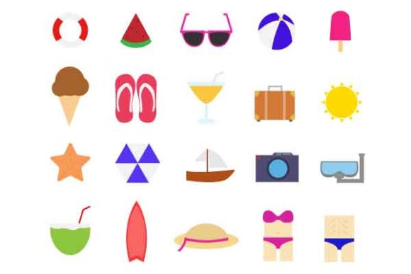Summer Icon Set Colored