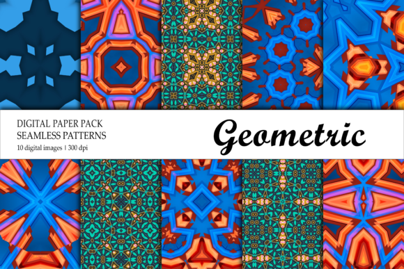 Wallpaper Geometric Blue Purple Green